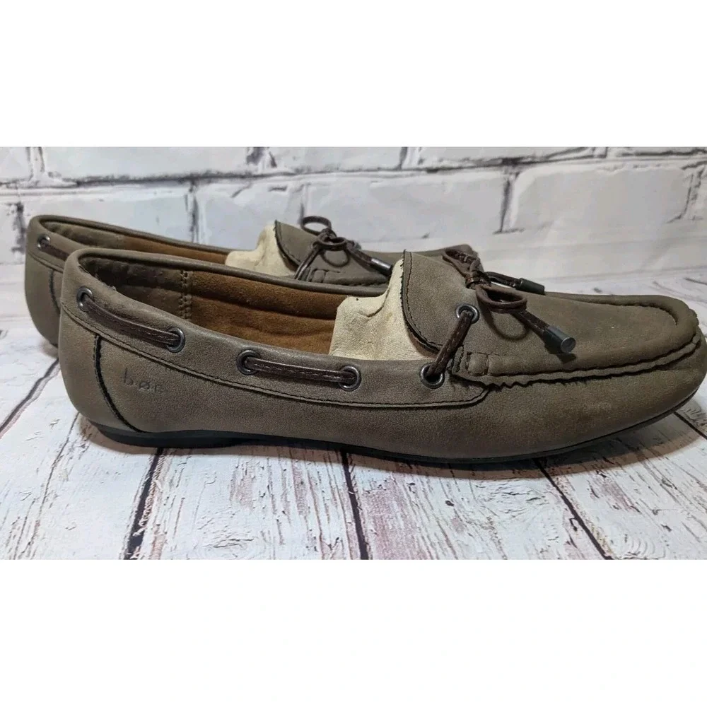 Born of Concept BOC‎ Womens 8  Flats Slip On Brown Leather Tie Boat Shoe